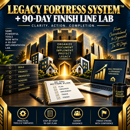 Investor Legacy Fortress System™ + 90-Day Finish Line Lab